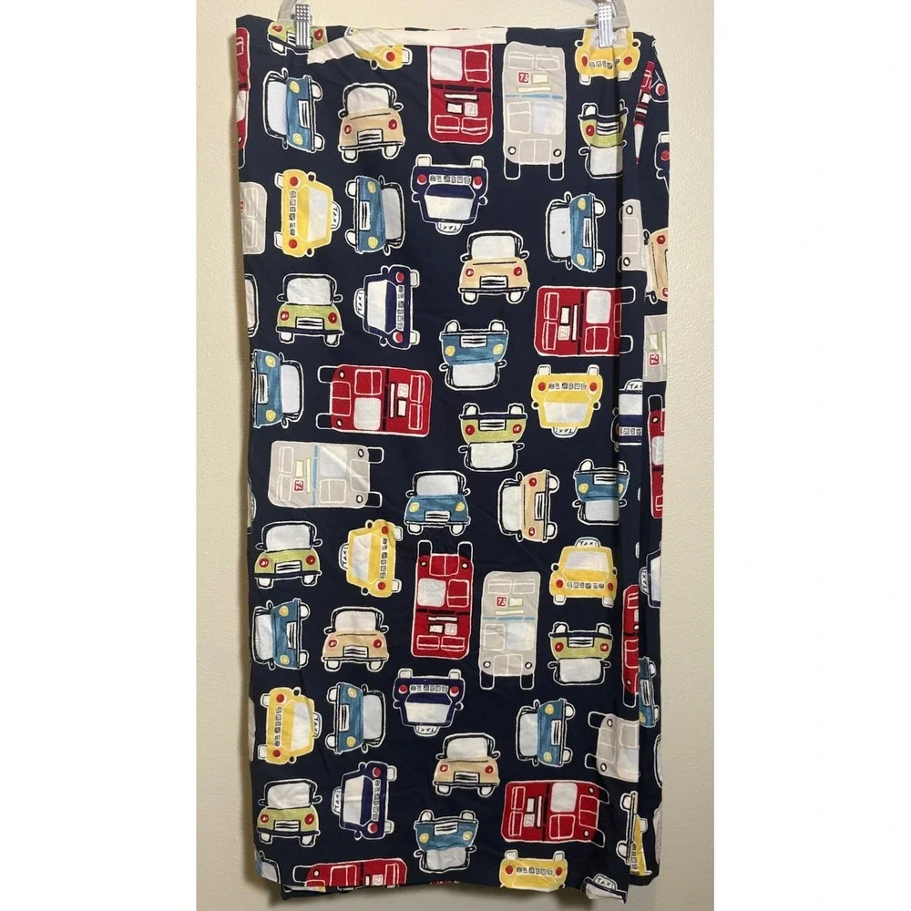 Pottery Barn Kids Transportation Duvet Cover Full-queen Navy Blue Car Bus Truck
